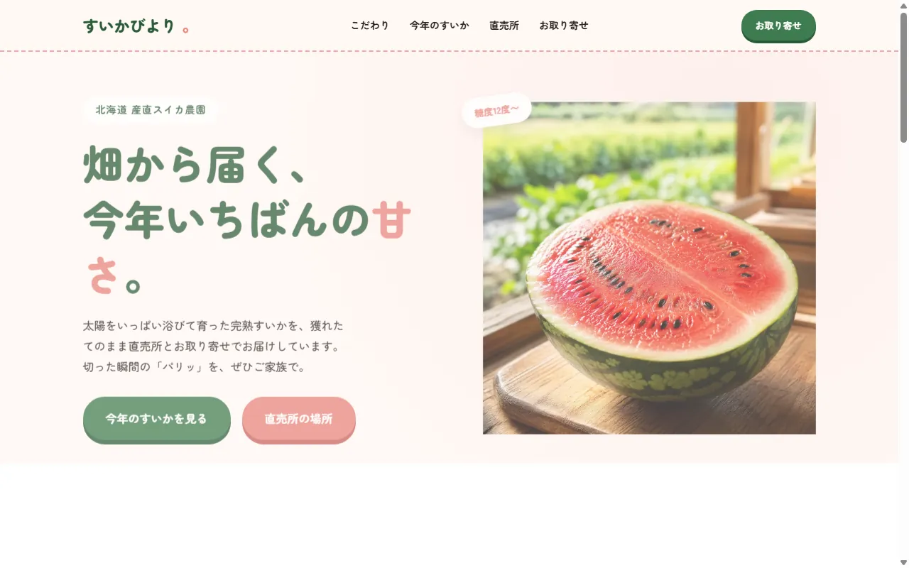 すいかびより デスクトップ画面